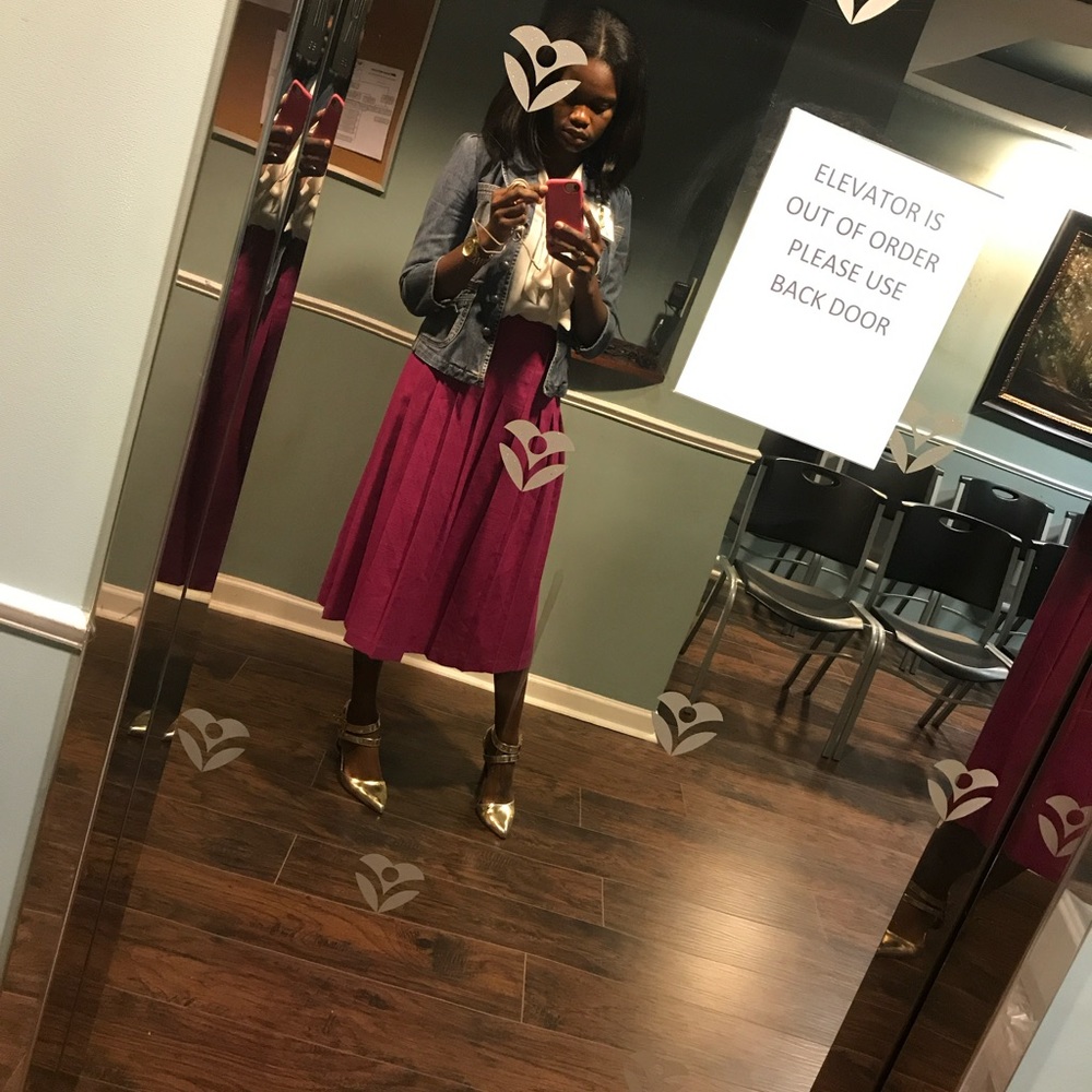 Pink vintage midi skirt